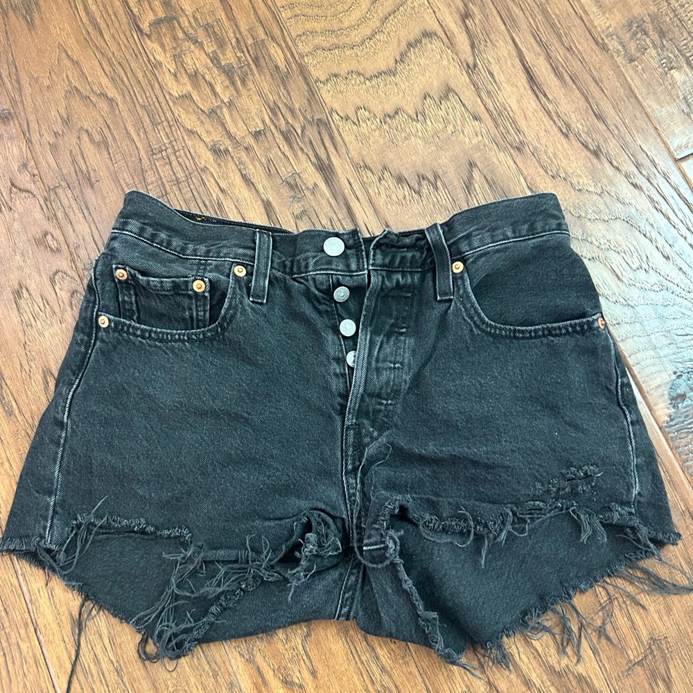 Levi’s black jean shorts